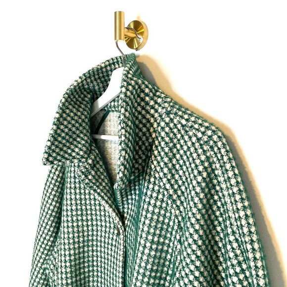 Feminine | Anthropologie Houndstooth Swing Jacket | Green and Cream by Greylin | - Picture 12 of 16